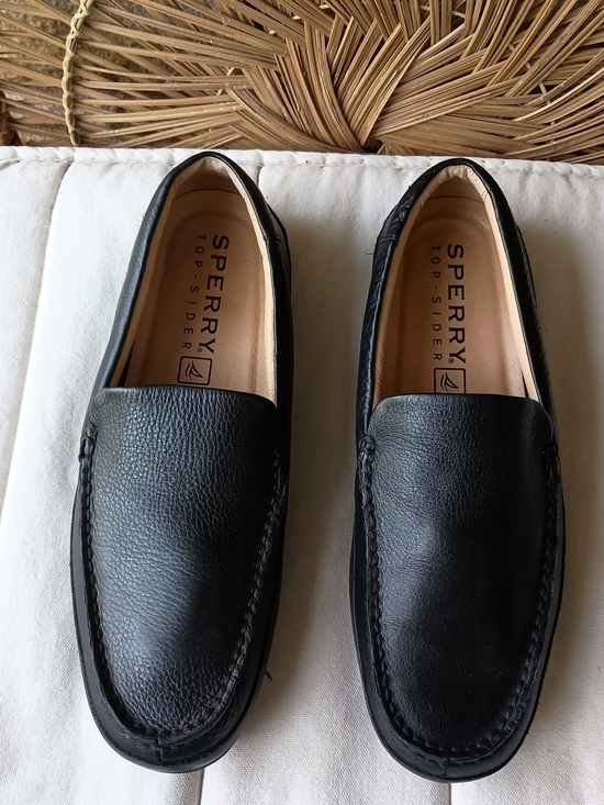 Sperry Hampden Venetian Black Leather Slip-On Loafers for Men_11.5